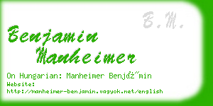 benjamin manheimer business card